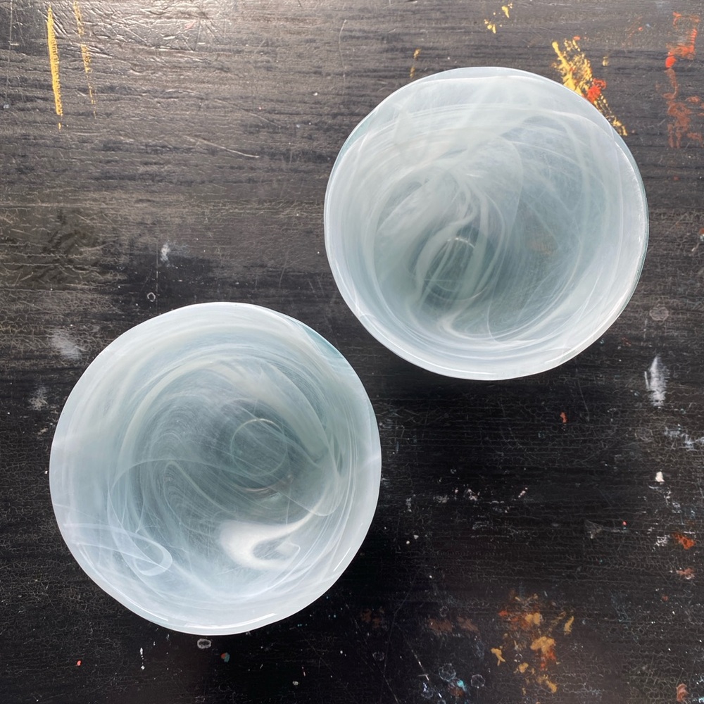 blue glass cups - Picture 5 of 7